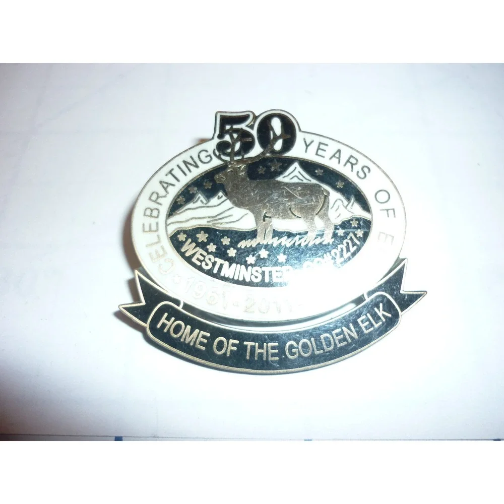 Westminster CO Elks Lodge 2227 50 Years 1961-2011 Golden Elk Enamel Pin‎